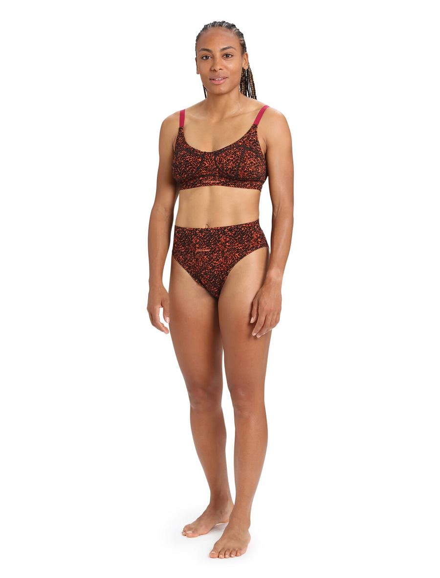 Black / Cherry Icebreaker Merino Queens Clasp Bra Women's One Piece & Sets | AU 1733NWYB